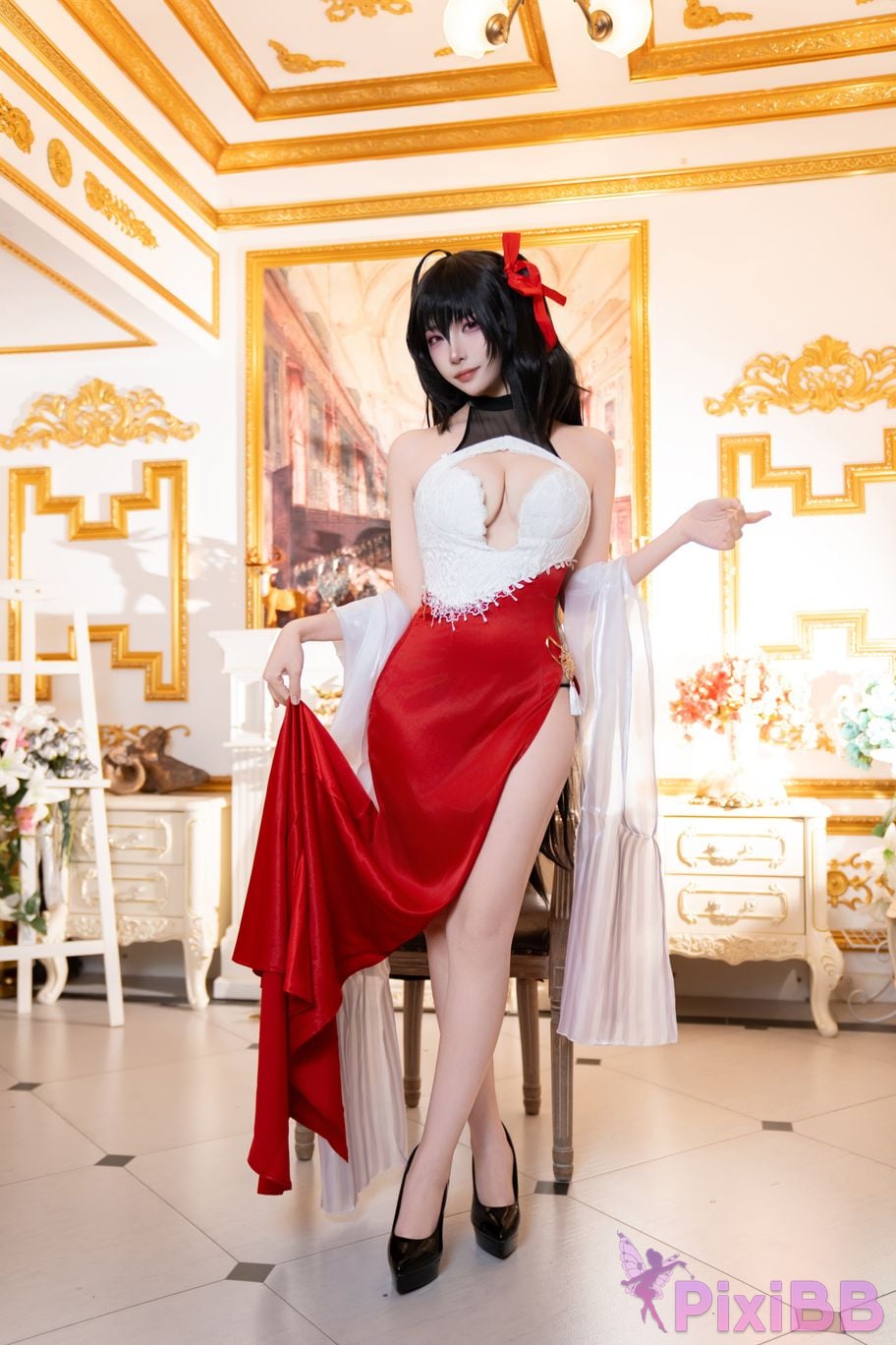 Cosplayer Second Assistant Nisa azur lane Dafeng vow dress PixiBB.COM 033