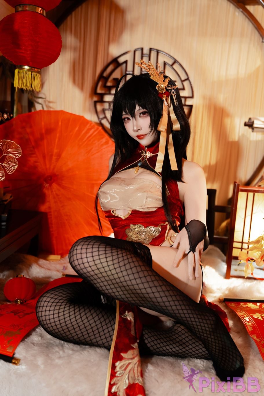 Cosplayer Second Assistant Nisa azur lane Dafeng cheongsam PixiBB.COM 002
