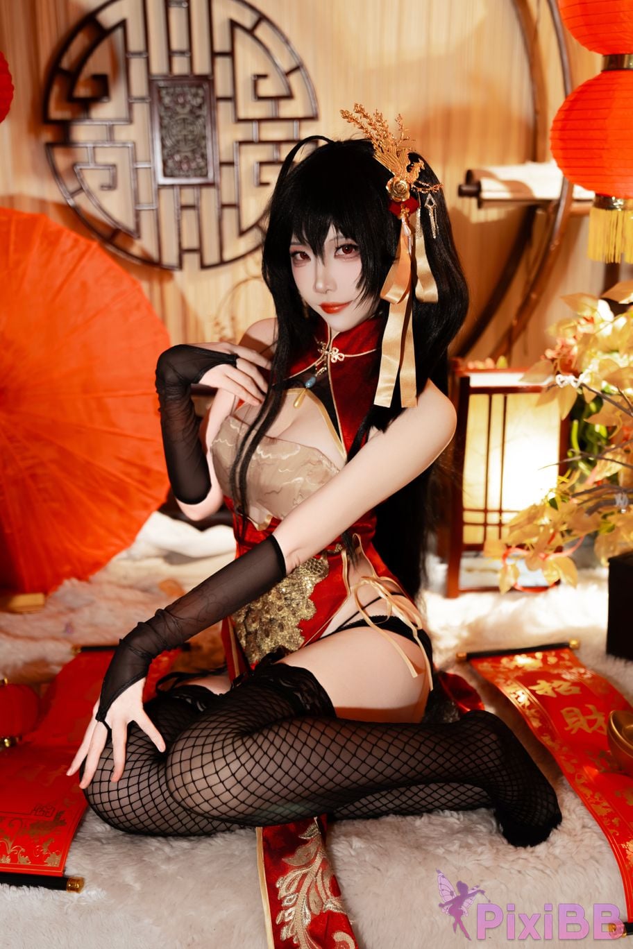 Cosplayer Second Assistant Nisa azur lane Dafeng cheongsam PixiBB.COM 003