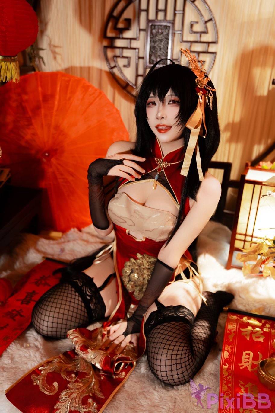 Cosplayer Second Assistant Nisa azur lane Dafeng cheongsam PixiBB.COM 005