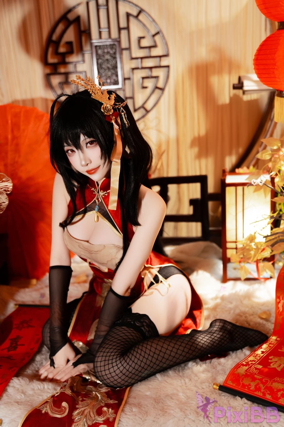 Cosplayer Second Assistant Nisa azur lane Dafeng cheongsam PixiBB.COM 008