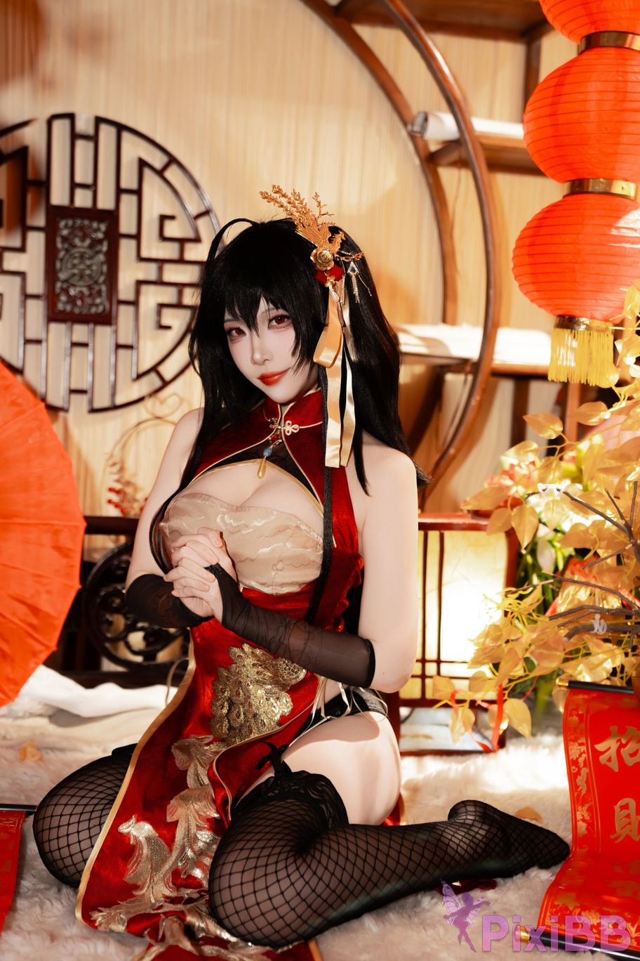 Cosplayer Second Assistant Nisa azur lane Dafeng cheongsam PixiBB.COM 009