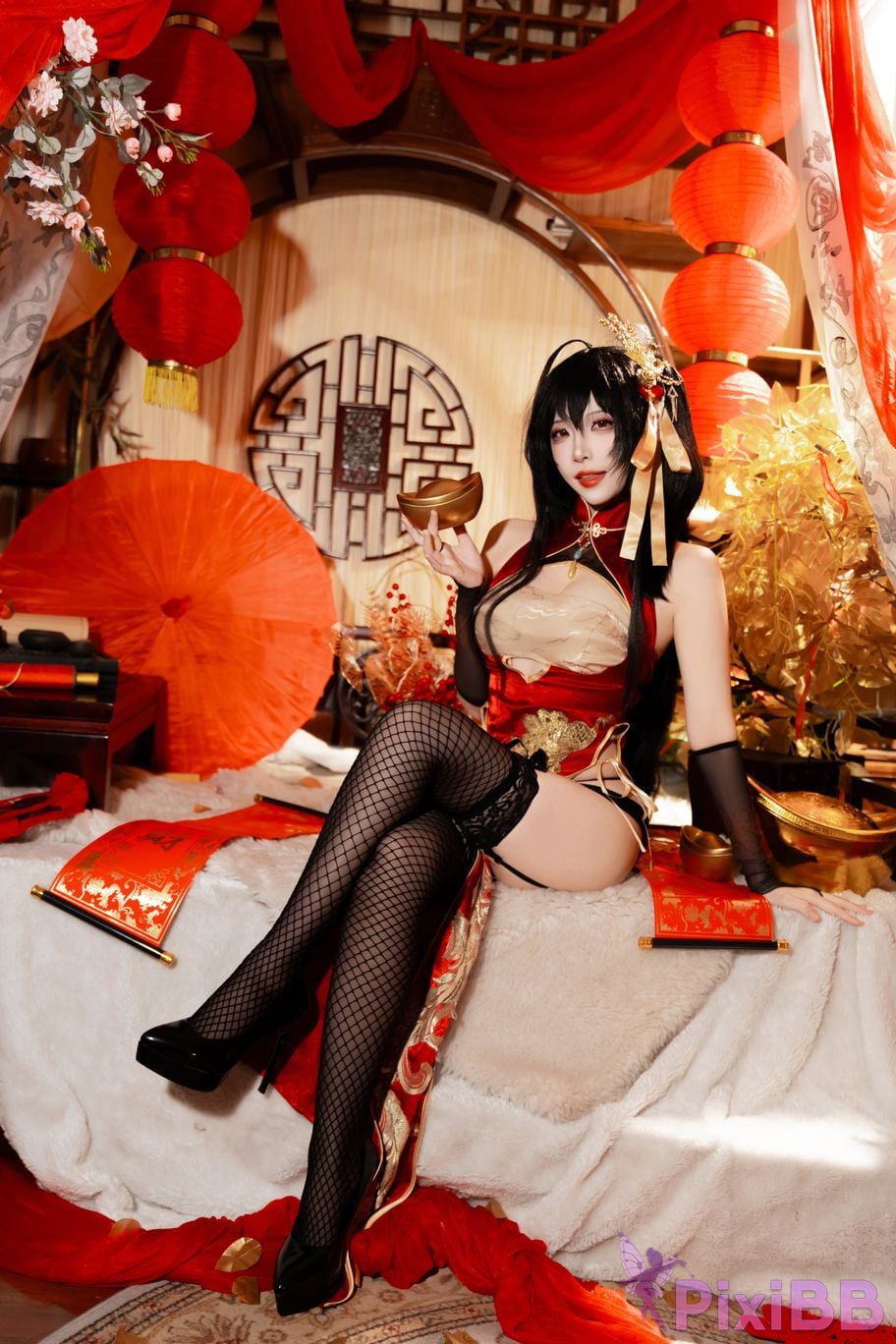Cosplayer Second Assistant Nisa azur lane Dafeng cheongsam PixiBB.COM 011