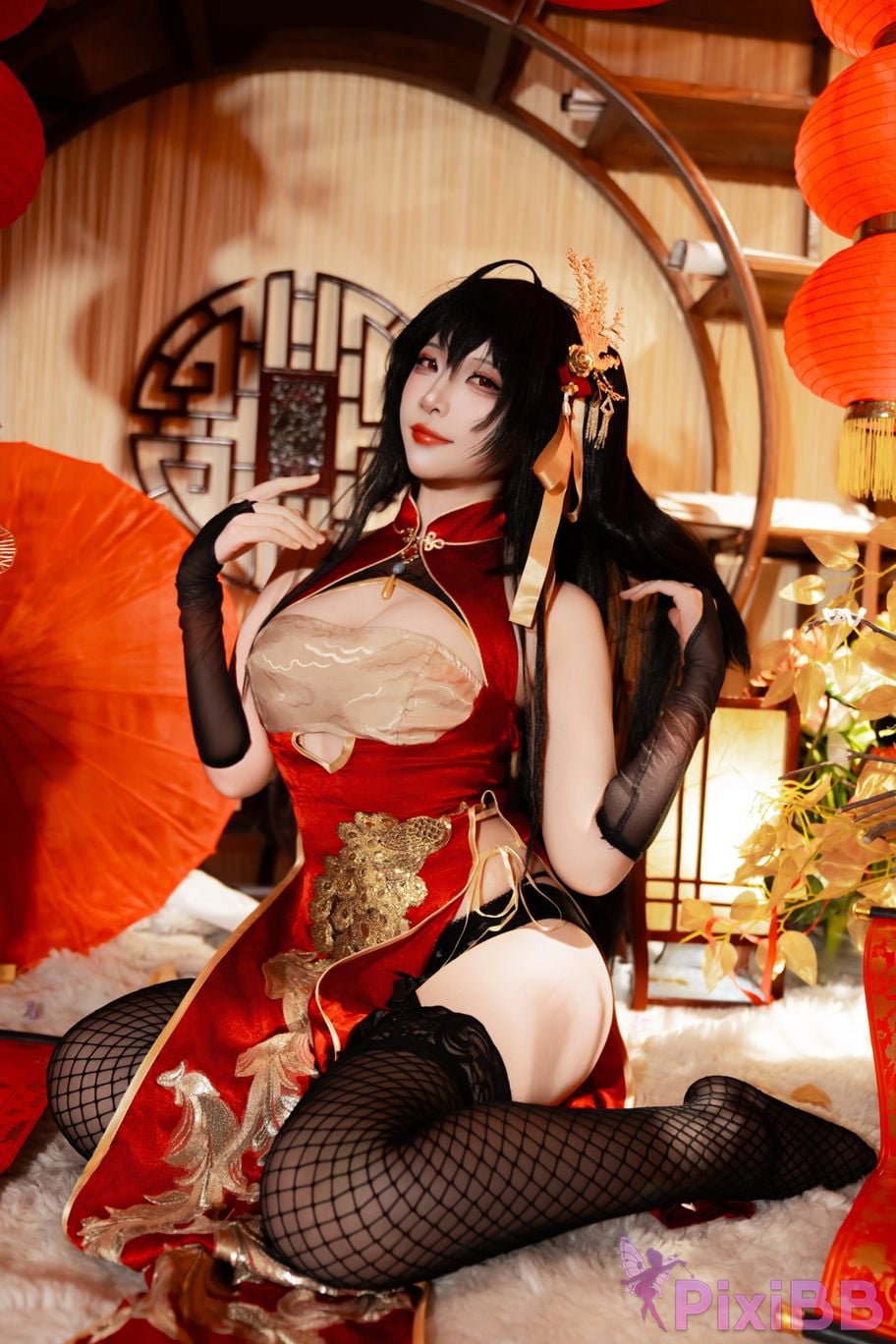 Cosplayer Second Assistant Nisa azur lane Dafeng cheongsam PixiBB.COM 012