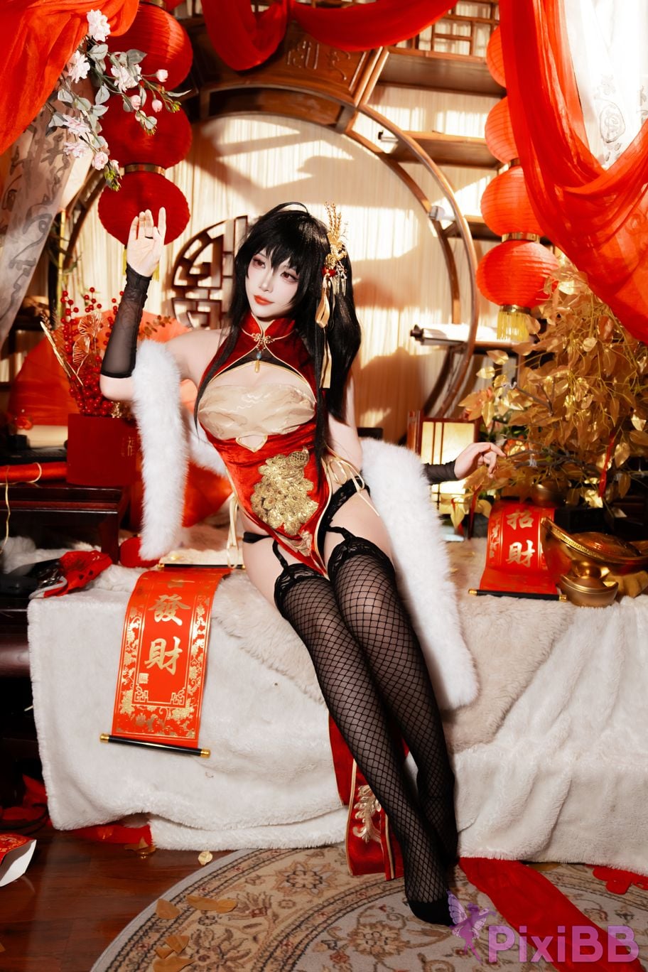 Cosplayer Second Assistant Nisa azur lane Dafeng cheongsam PixiBB.COM 024