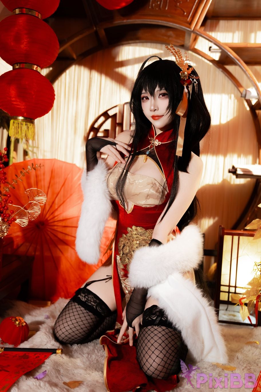 Cosplayer Second Assistant Nisa azur lane Dafeng cheongsam PixiBB.COM 028