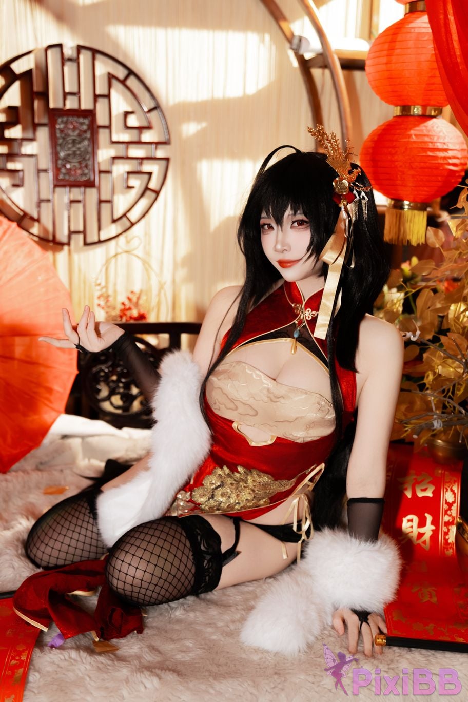 Cosplayer Second Assistant Nisa azur lane Dafeng cheongsam PixiBB.COM 029