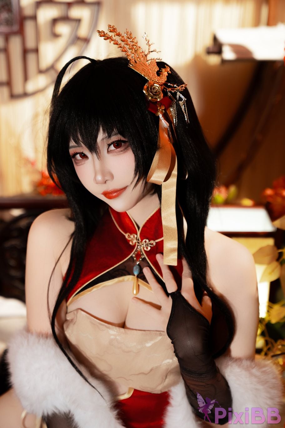Cosplayer Second Assistant Nisa azur lane Dafeng cheongsam PixiBB.COM 032