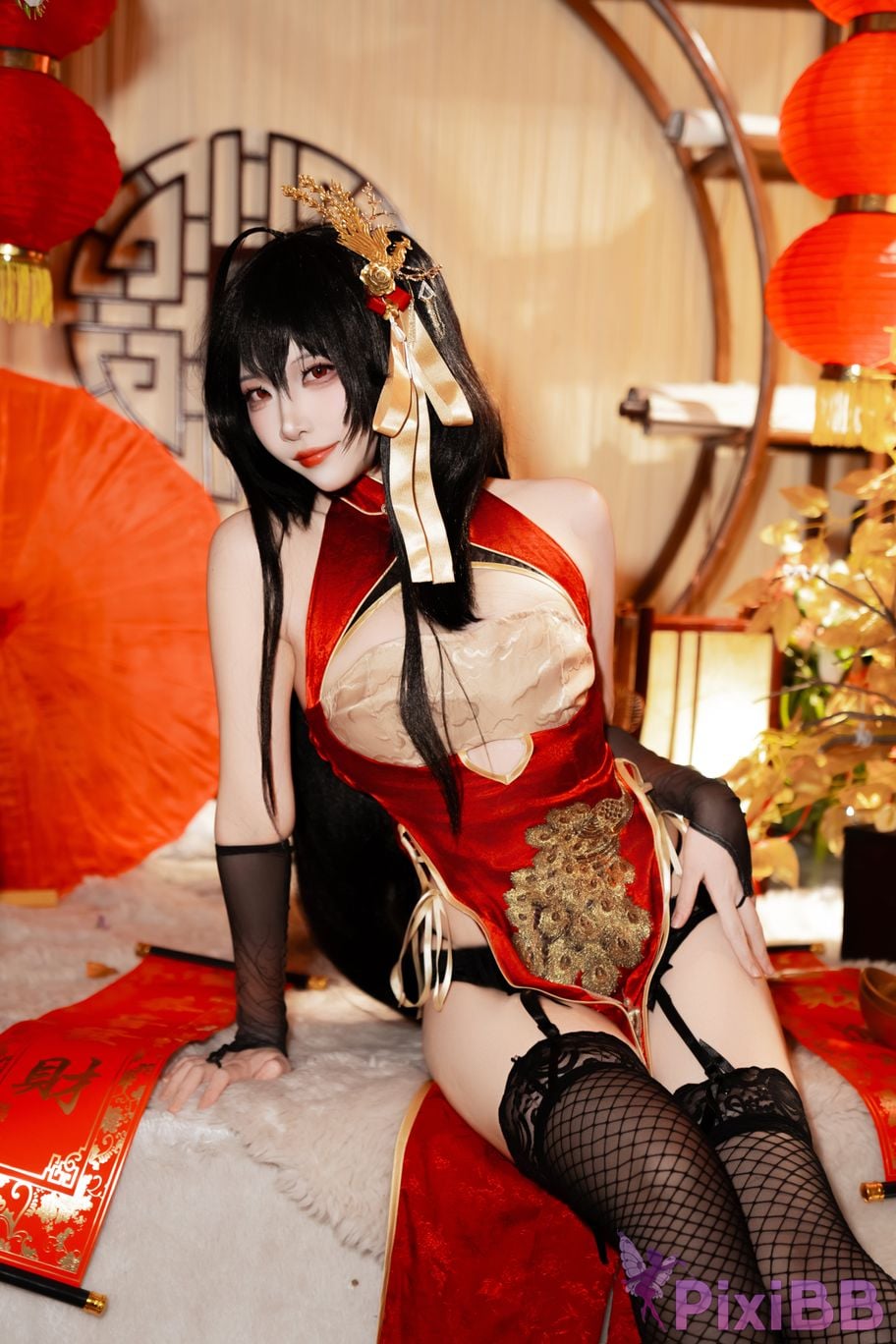 Cosplayer Second Assistant Nisa azur lane Dafeng cheongsam PixiBB.COM 033
