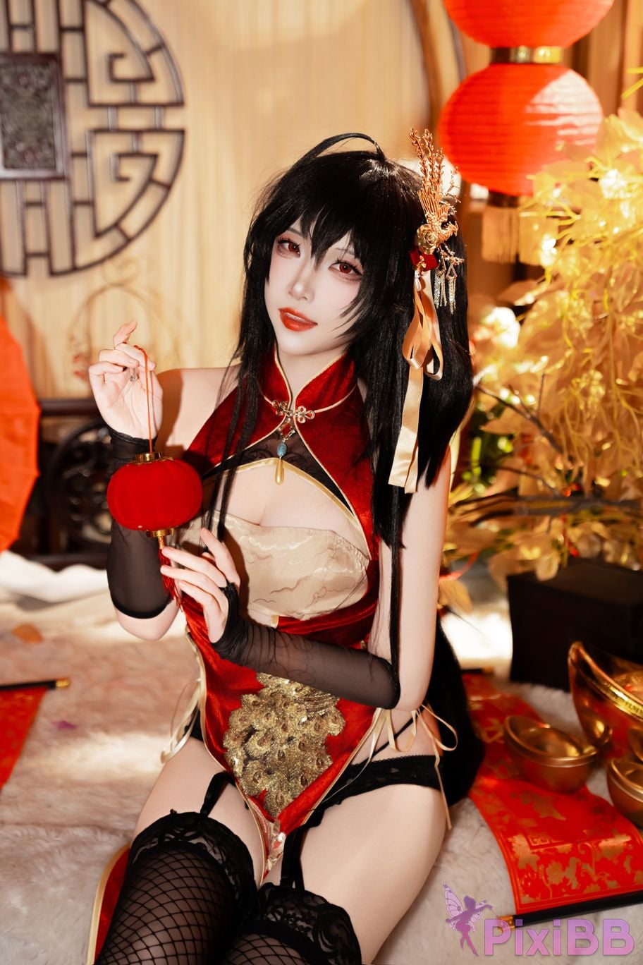 Cosplayer Second Assistant Nisa azur lane Dafeng cheongsam PixiBB.COM 035