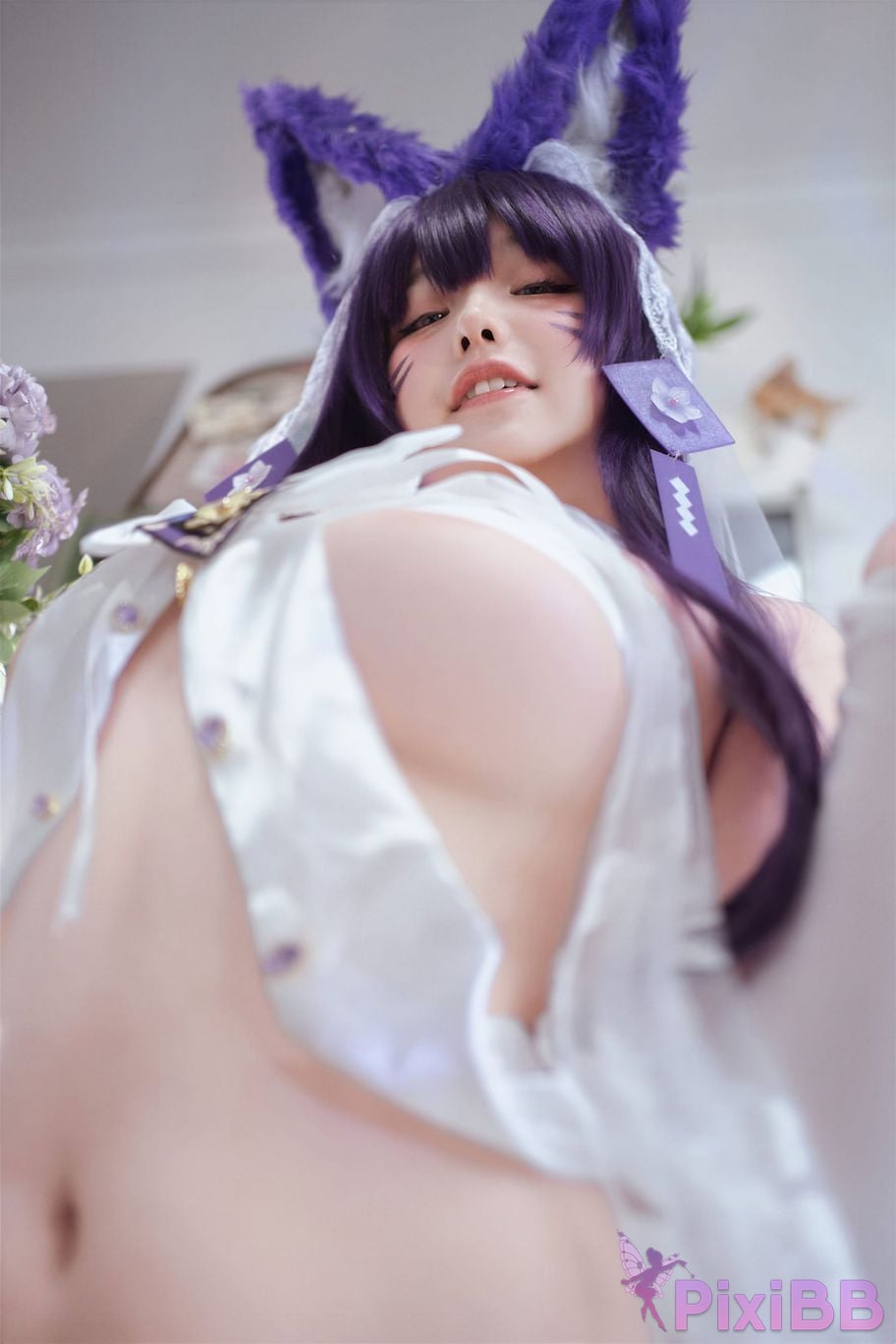 Cosplayer Ah Ban is very happy today azur lane Musashi vows to marry wedding dress PixiBB.COM 019