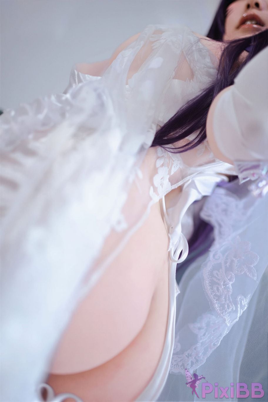Cosplayer Ah Ban is very happy today azur lane Musashi vows to marry wedding dress PixiBB.COM 027
