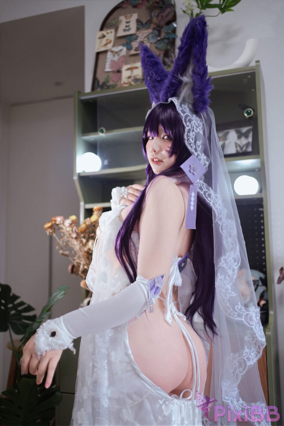 Cosplayer Ah Ban is very happy today azur lane Musashi vows to marry wedding dress PixiBB.COM 049