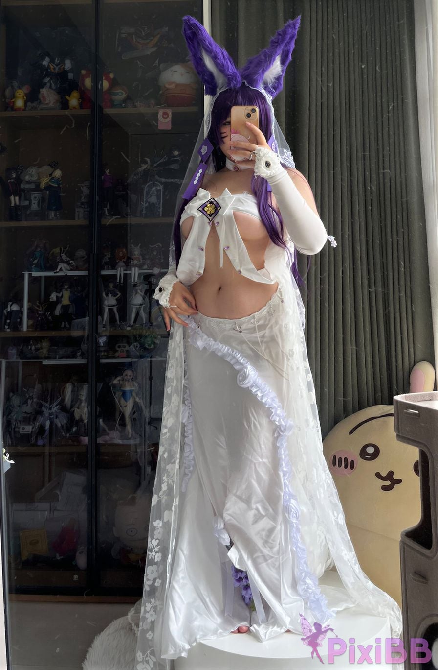 Cosplayer Ah Ban is very happy today azur lane Musashi vows to marry wedding dress PixiBB.COM 051