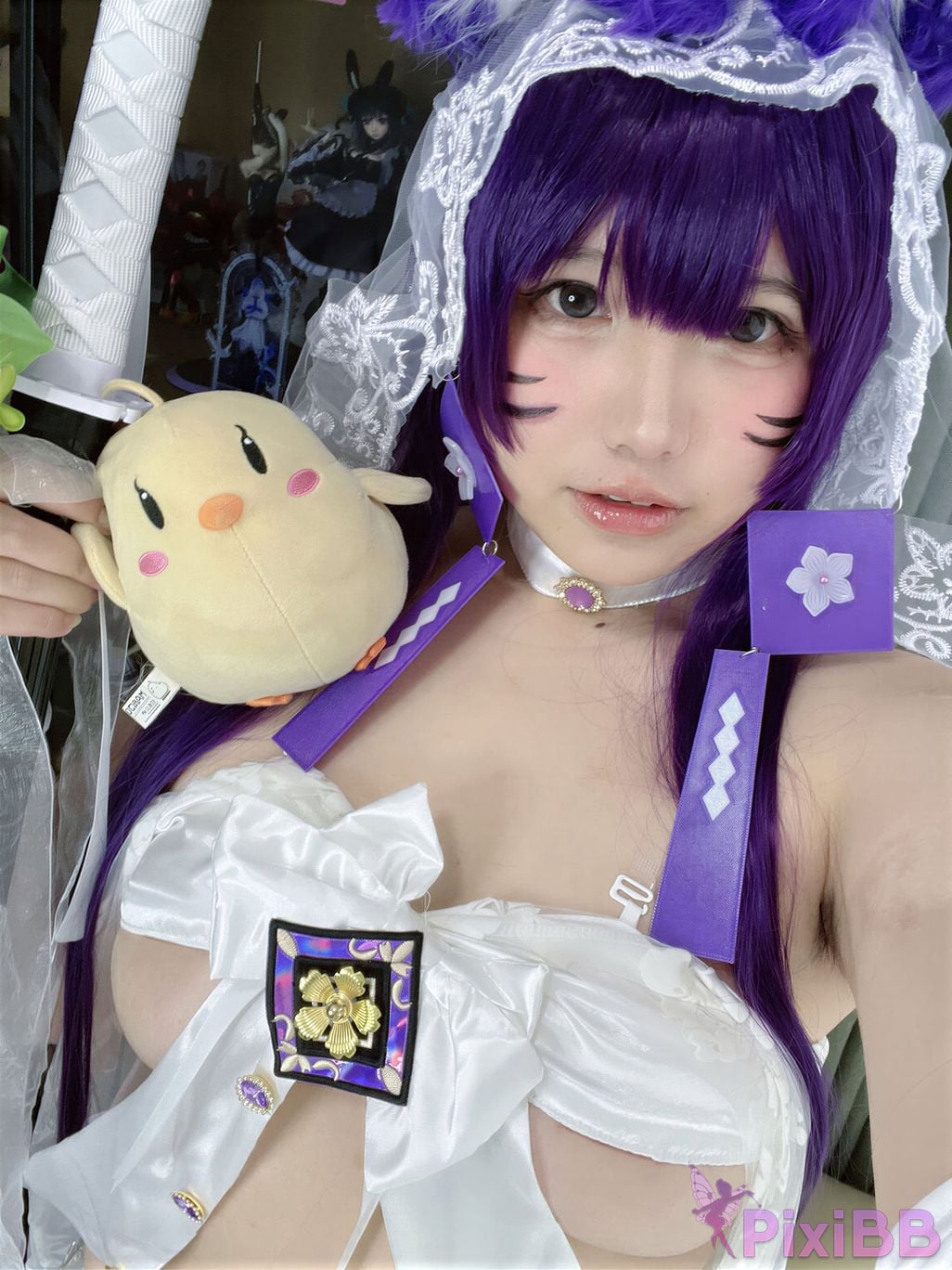 Cosplayer Ah Ban is very happy today azur lane Musashi vows to marry wedding dress PixiBB.COM 058