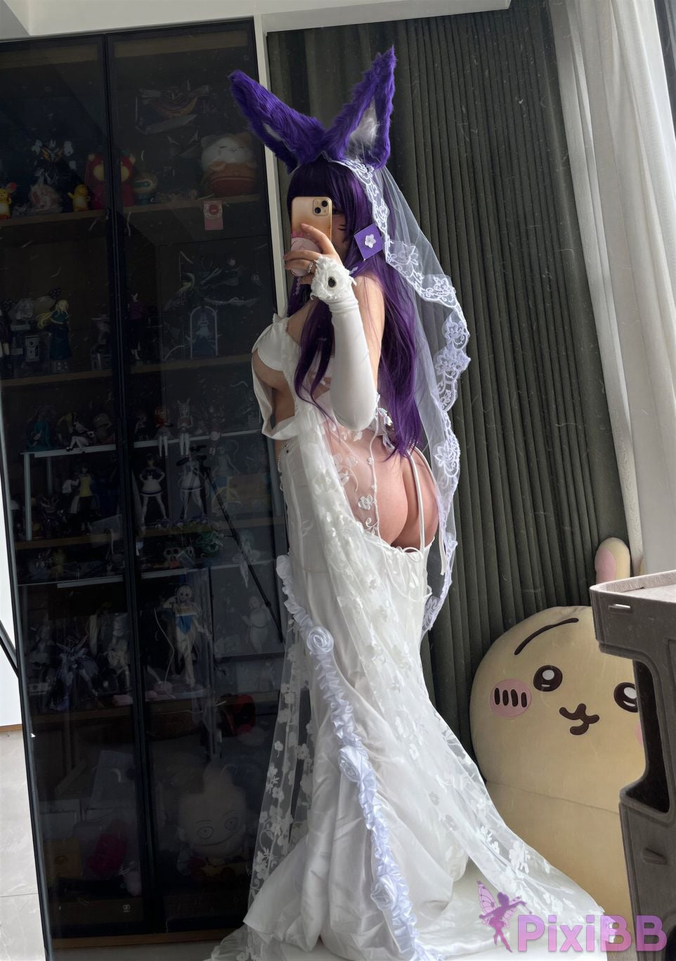 Cosplayer Ah Ban is very happy today azur lane Musashi vows to marry wedding dress PixiBB.COM 062