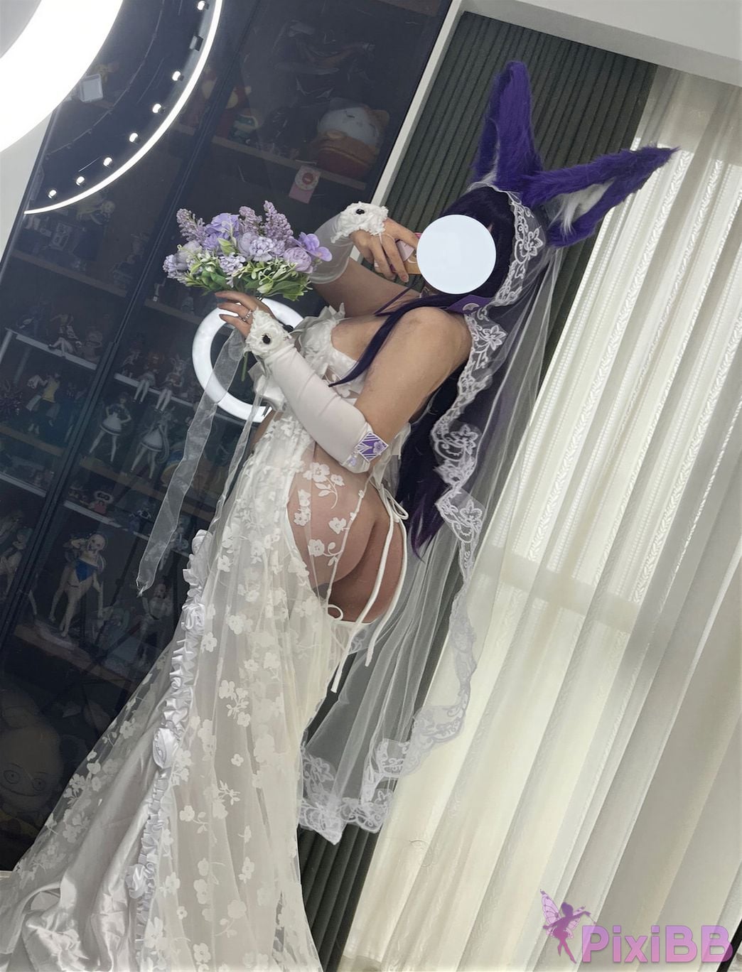Cosplayer Ah Ban is very happy today azur lane Musashi vows to marry wedding dress PixiBB.COM 067