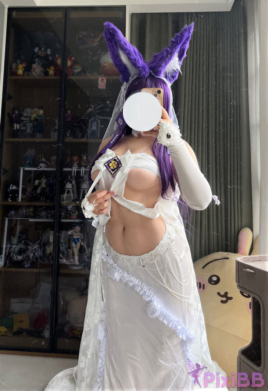 Cosplayer Ah Ban is very happy today azur lane Musashi vows to marry wedding dress PixiBB.COM 071