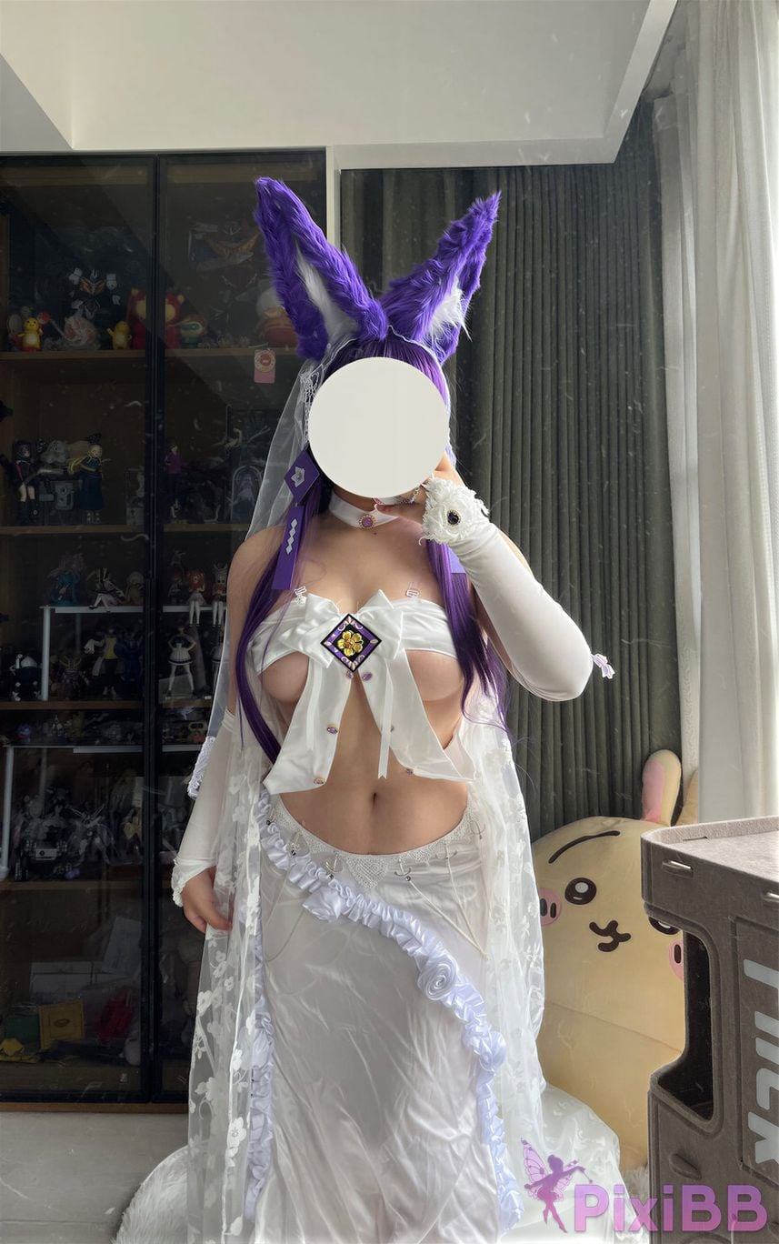 Cosplayer Ah Ban is very happy today azur lane Musashi vows to marry wedding dress PixiBB.COM 072