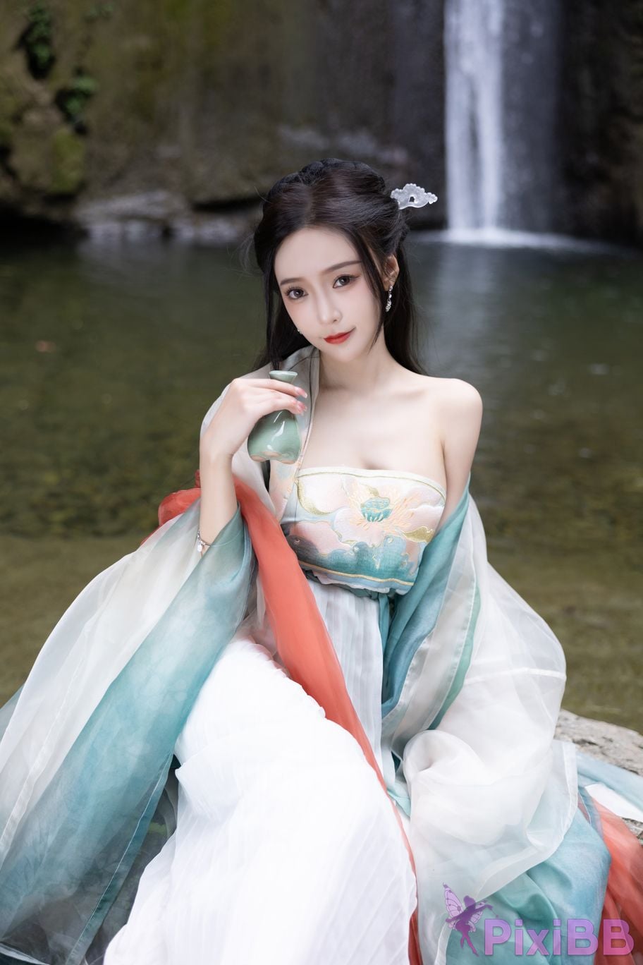 No watermark for in app purchases Wang Xinyao Yanni green costume Fall PixiBB.COM 008