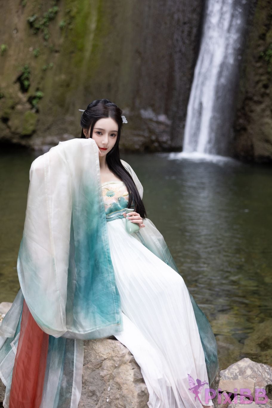 No watermark for in app purchases Wang Xinyao Yanni green costume Fall PixiBB.COM 018