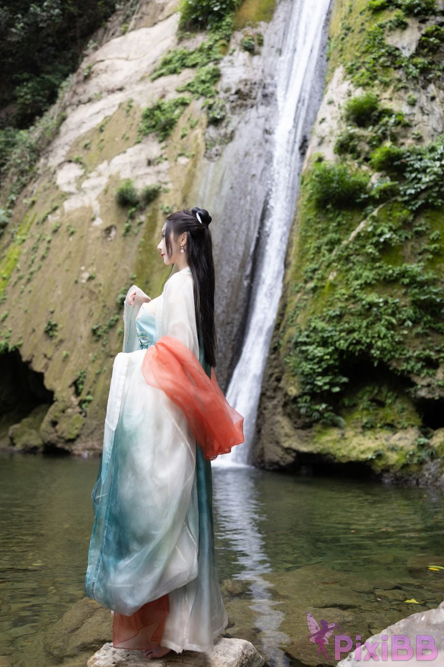 No watermark for in app purchases Wang Xinyao Yanni green costume Fall PixiBB.COM 020