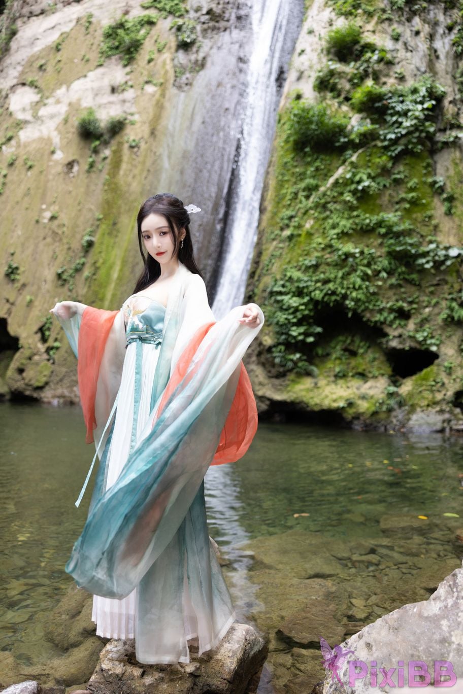 No watermark for in app purchases Wang Xinyao Yanni green costume Fall PixiBB.COM 022