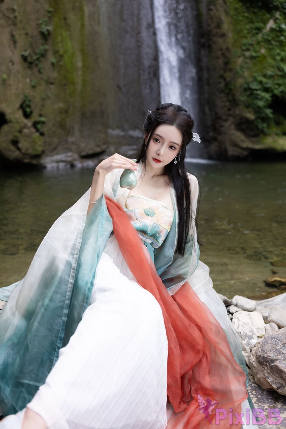 No watermark for in app purchases Wang Xinyao Yanni green costume Fall PixiBB.COM 023