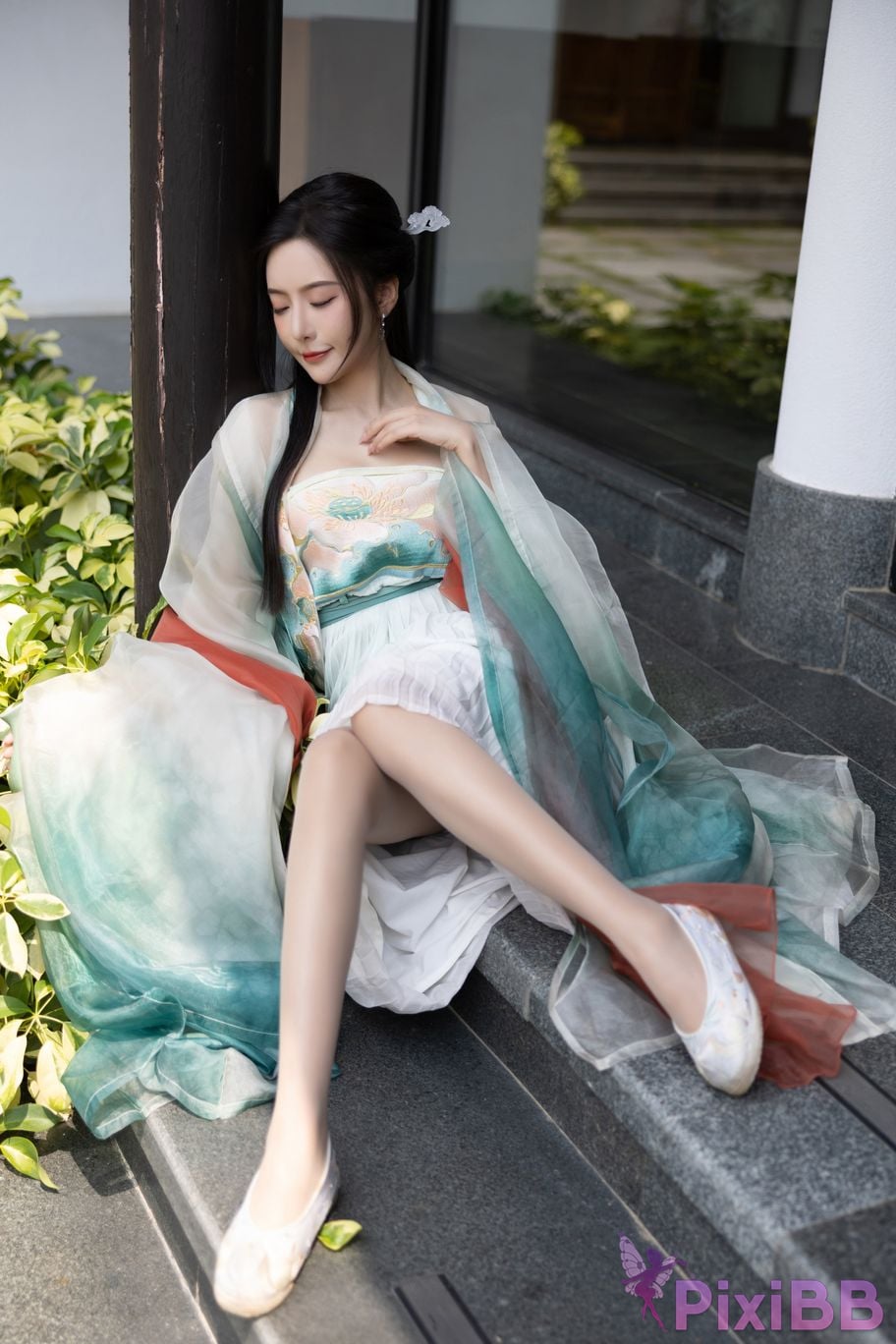 No watermark for in app purchases Wang Xinyao Yanni green costume Fall PixiBB.COM 030