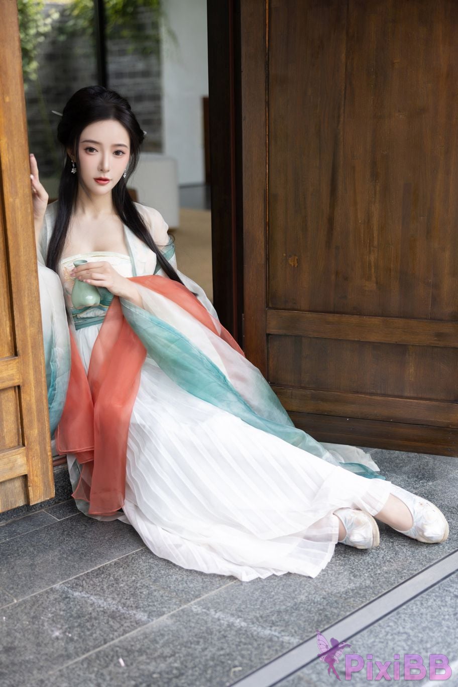 No watermark for in app purchases Wang Xinyao Yanni green costume Fall PixiBB.COM 034