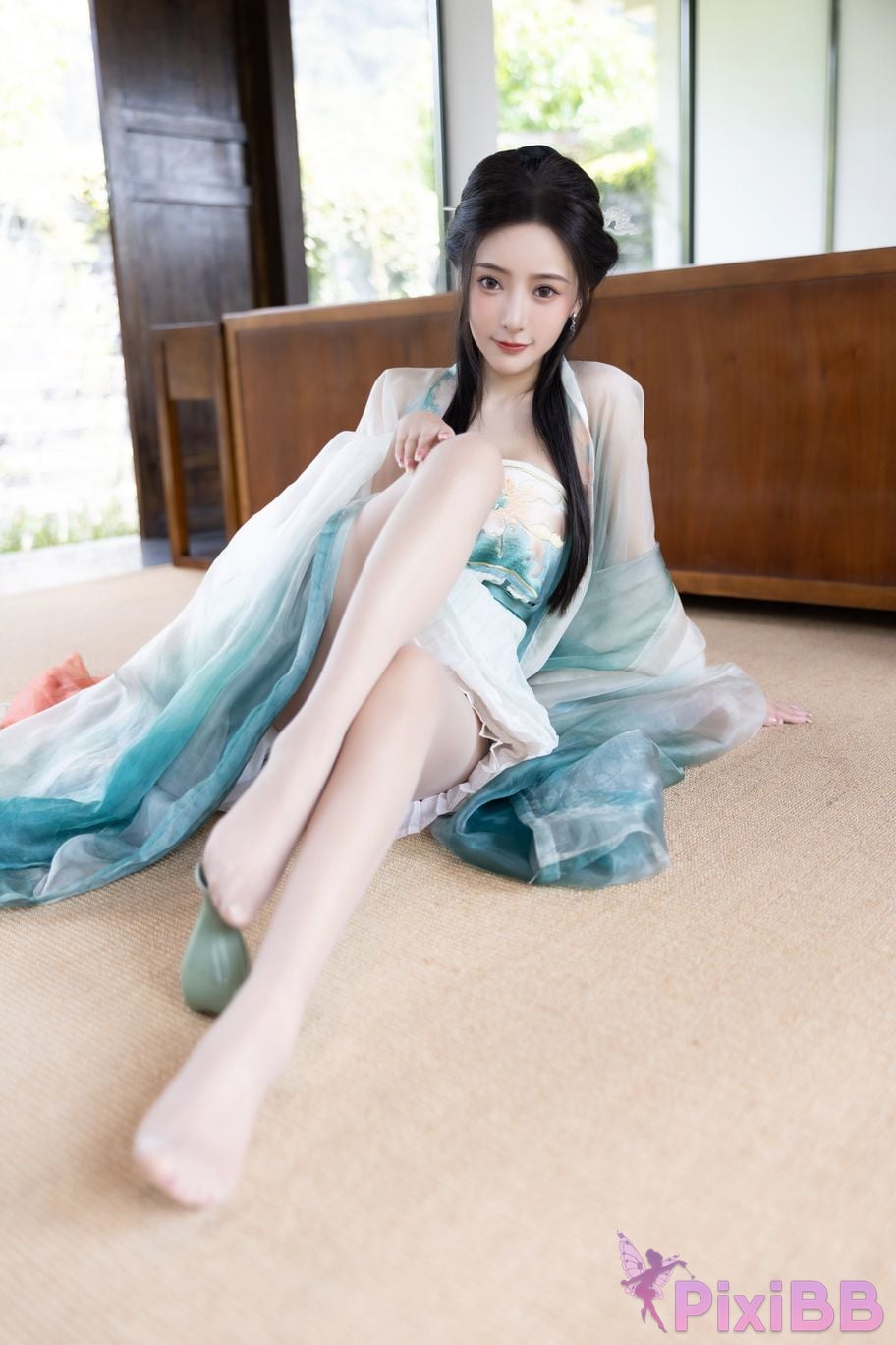 No watermark for in app purchases Wang Xinyao Yanni green costume Fall PixiBB.COM 054
