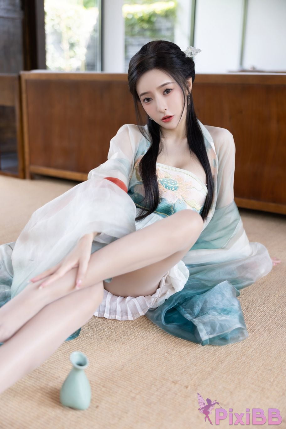 No watermark for in app purchases Wang Xinyao Yanni green costume Fall PixiBB.COM 057