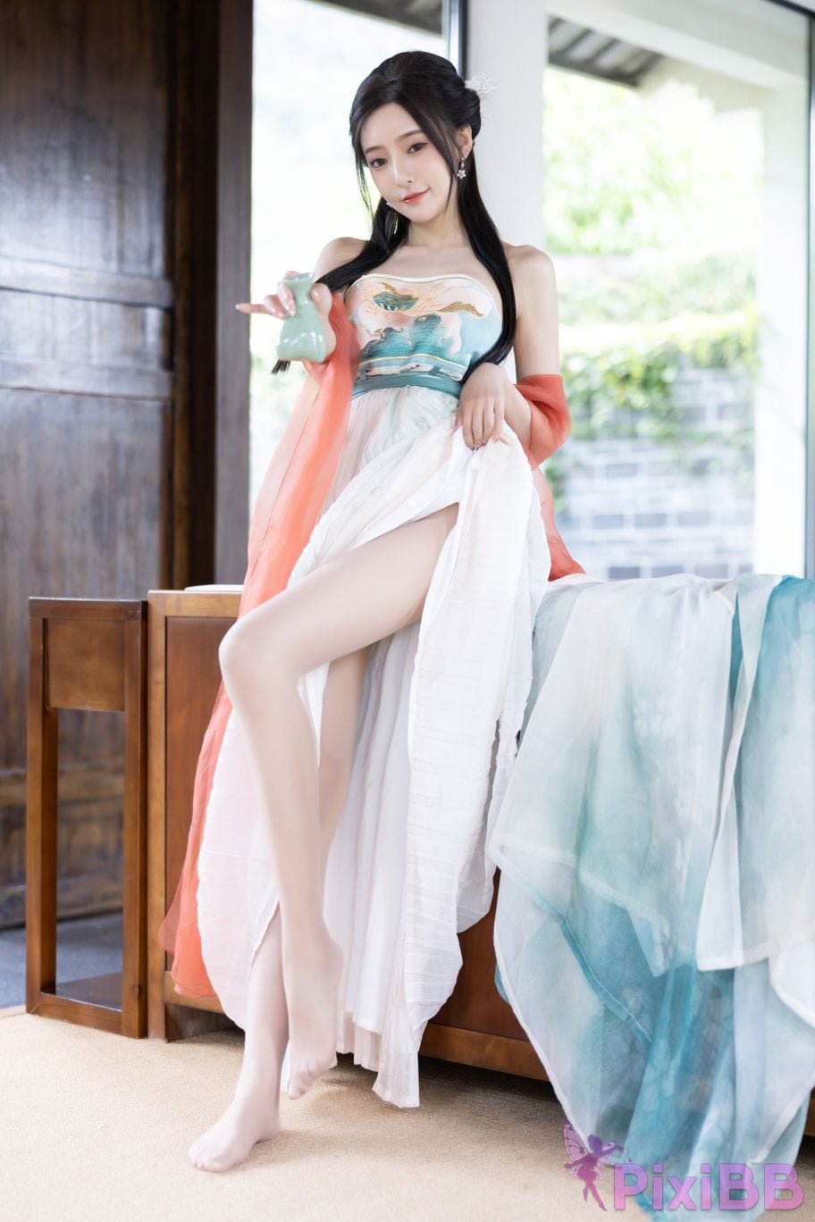 No watermark for in app purchases Wang Xinyao Yanni green costume Fall PixiBB.COM 058