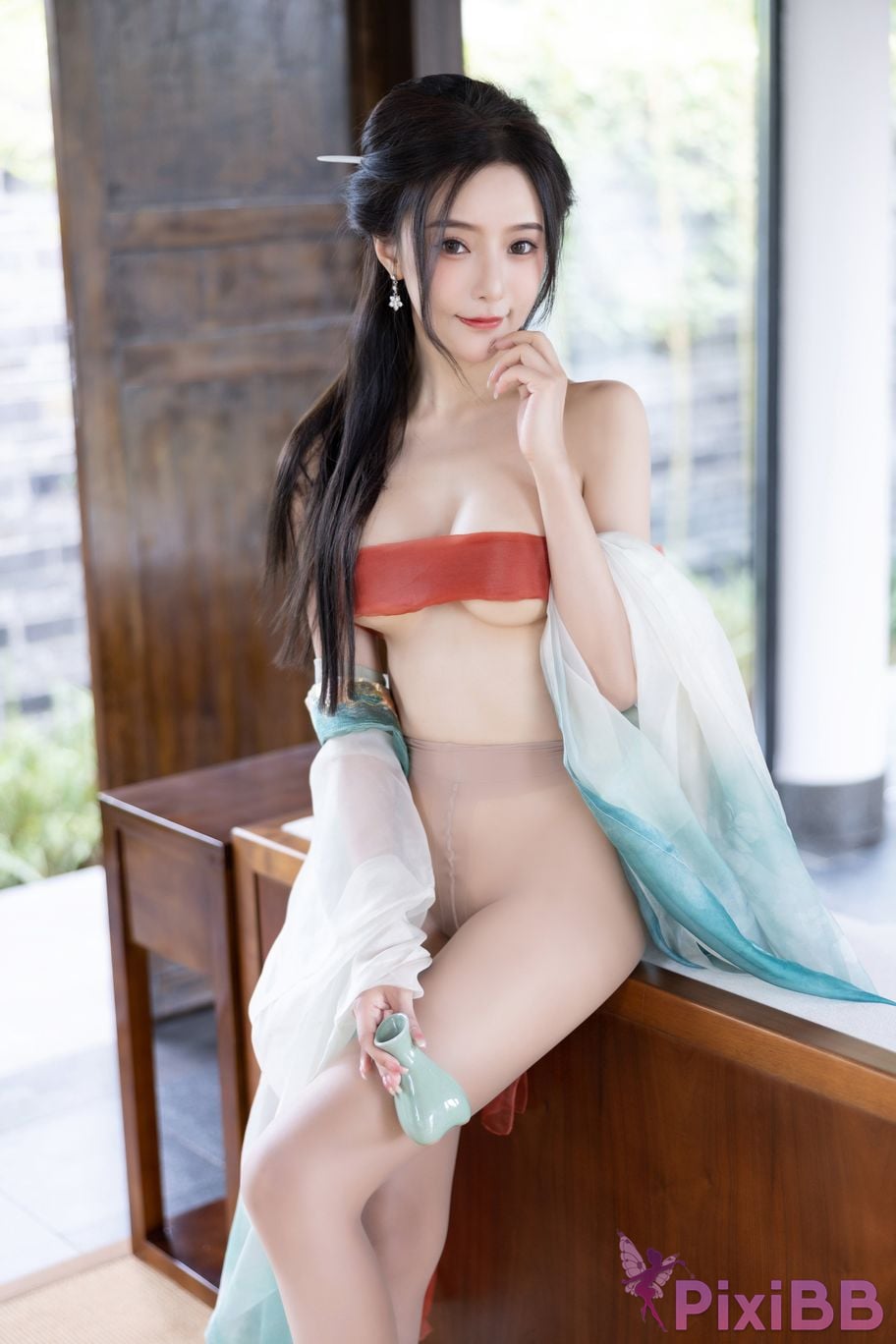 No watermark for in app purchases Wang Xinyao Yanni green costume Fall PixiBB.COM 075