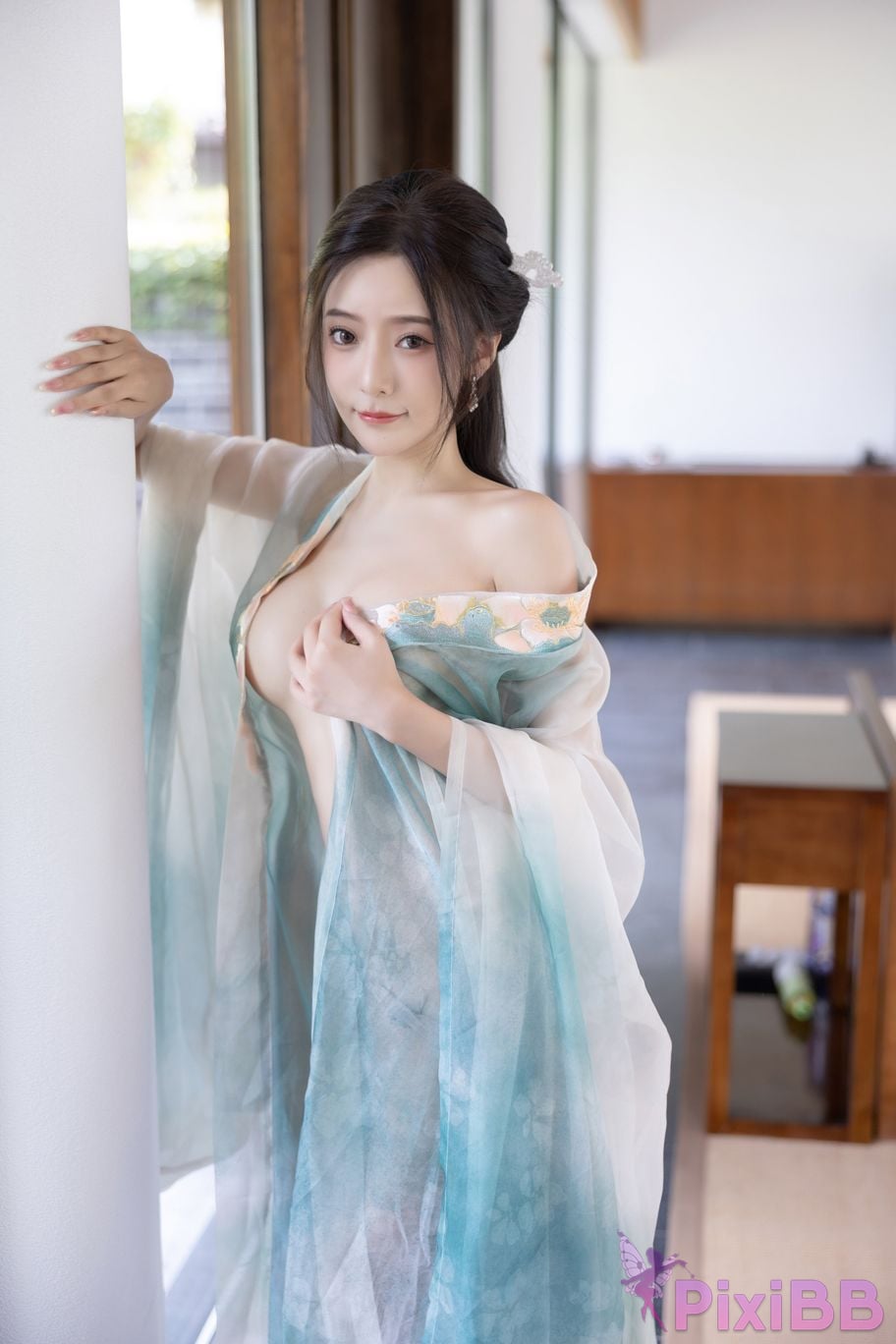 No watermark for in app purchases Wang Xinyao Yanni green costume Fall PixiBB.COM 094