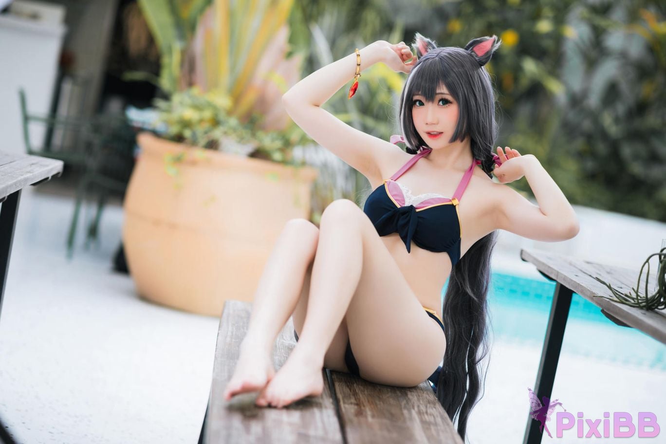 Cosplayer Braised carbon Princess Connect Kailu swimsuit PixiBB.COM 001