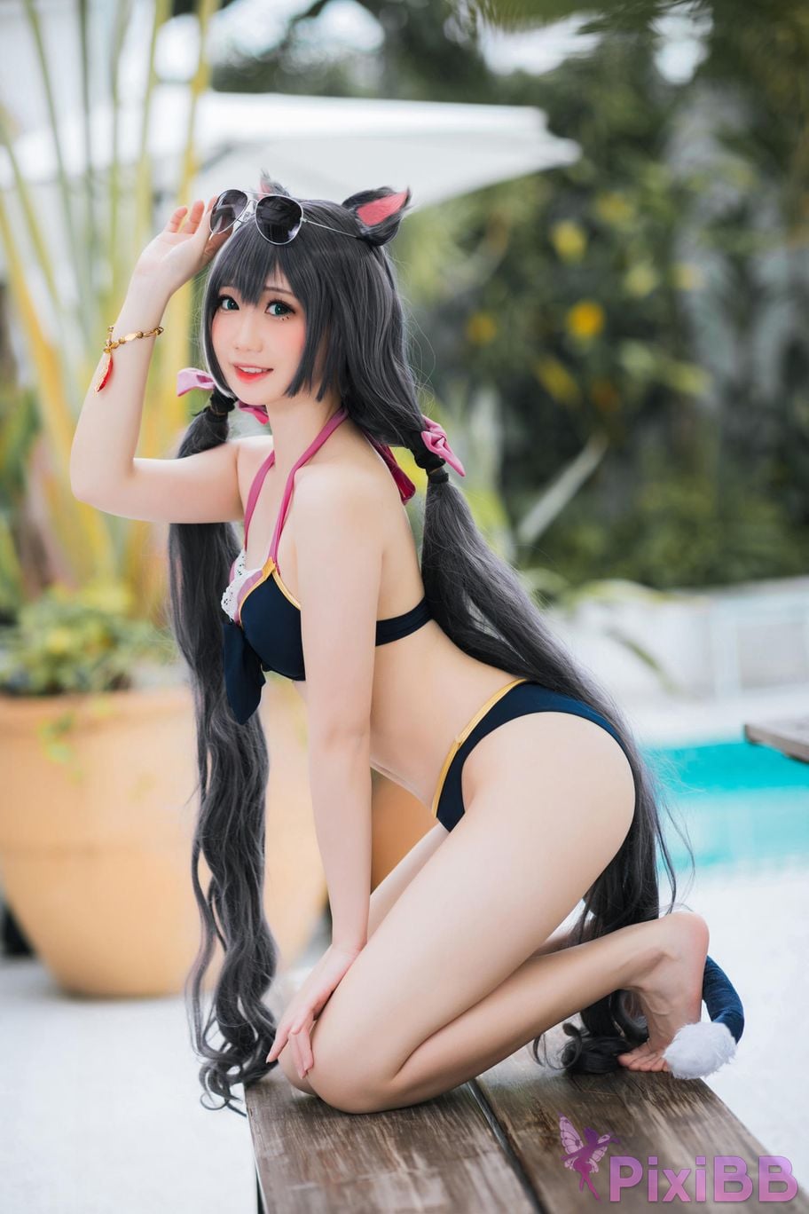 Cosplayer Braised carbon Princess Connect Kailu swimsuit PixiBB.COM 002