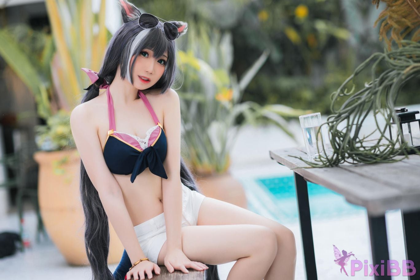 Cosplayer Braised carbon Princess Connect Kailu swimsuit PixiBB.COM 004