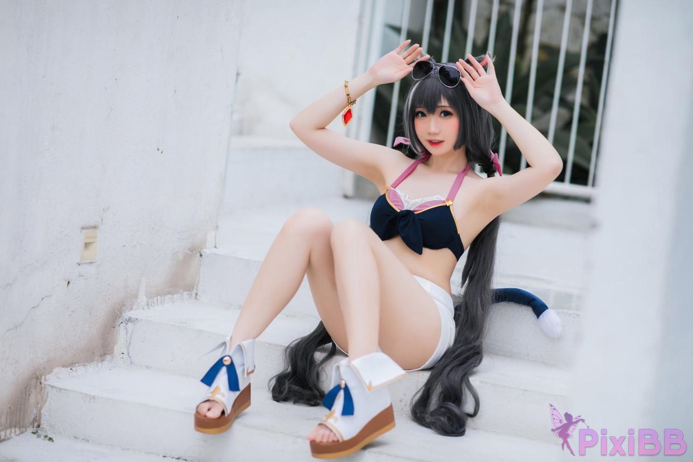 Cosplayer Braised carbon Princess Connect Kailu swimsuit PixiBB.COM 005