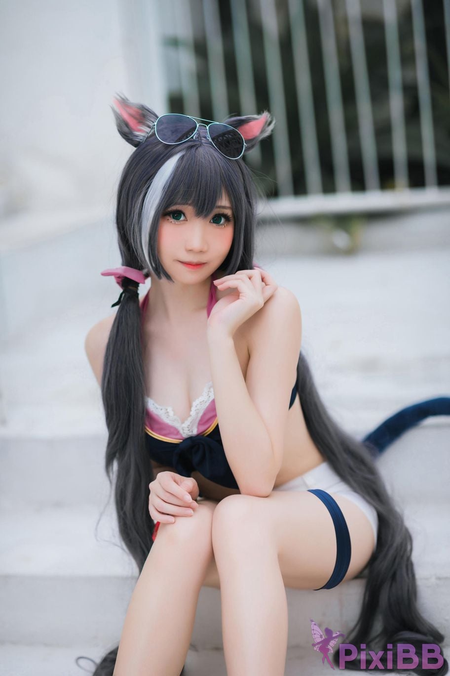 Cosplayer Braised carbon Princess Connect Kailu swimsuit PixiBB.COM 006