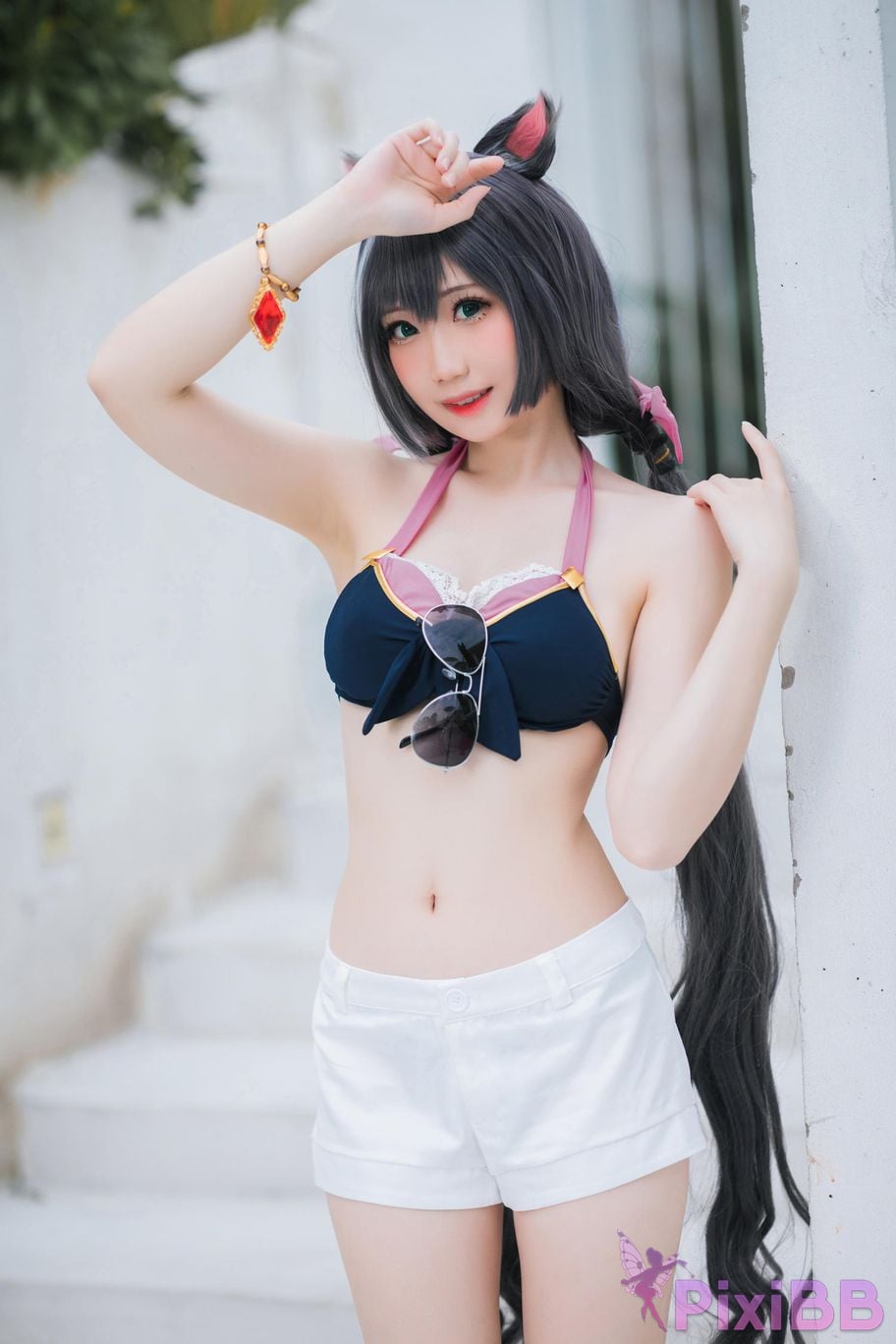 Cosplayer Braised carbon Princess Connect Kailu swimsuit PixiBB.COM 008