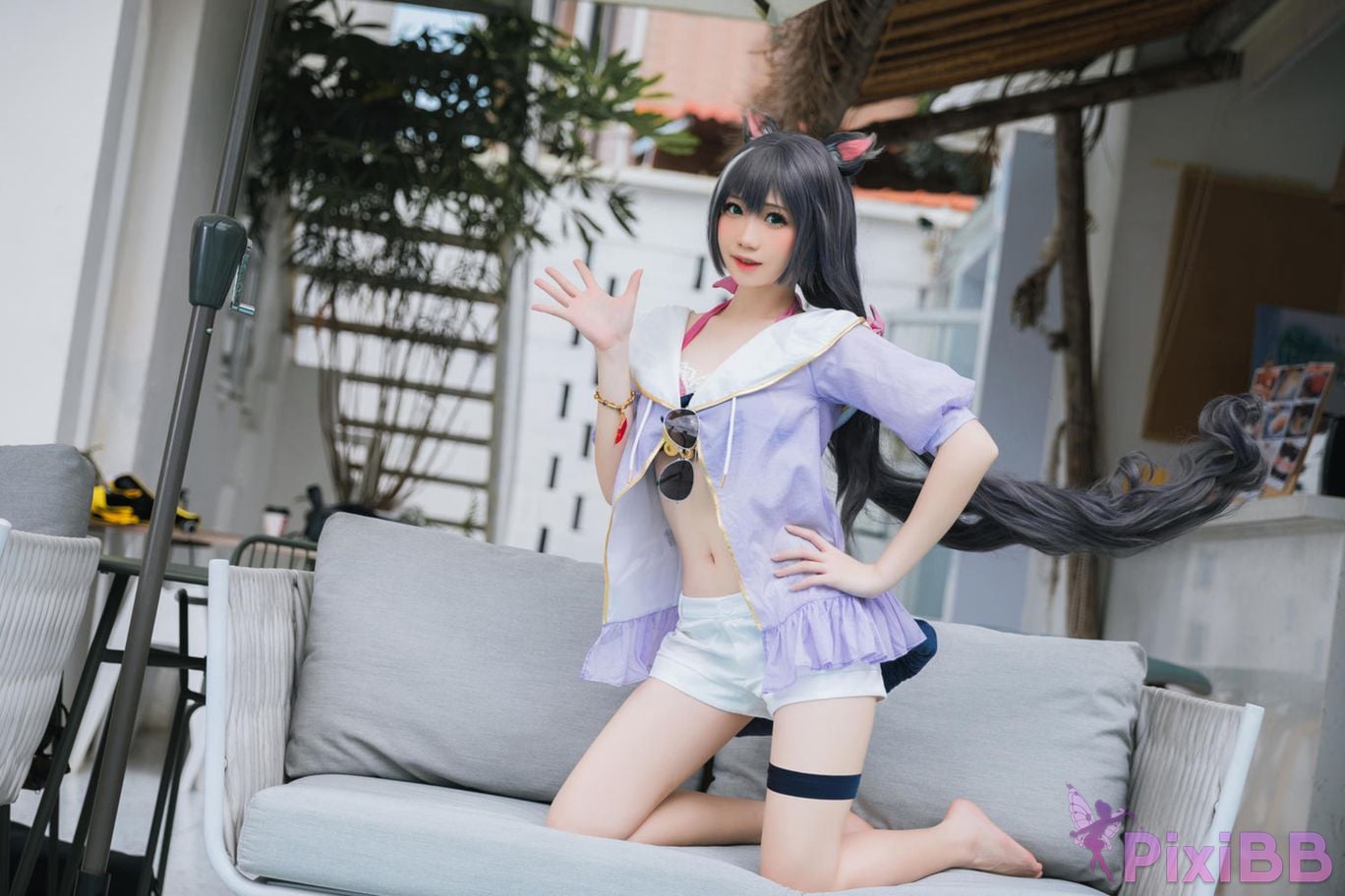 Cosplayer Braised carbon Princess Connect Kailu swimsuit PixiBB.COM 012