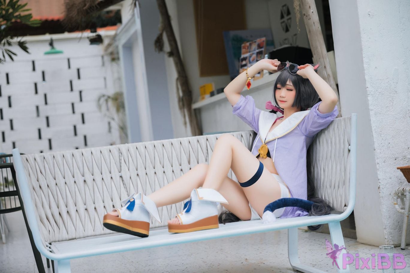 Cosplayer Braised carbon Princess Connect Kailu swimsuit PixiBB.COM 015