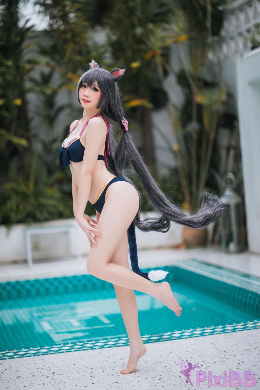 Cosplayer Braised carbon Princess Connect Kailu swimsuit PixiBB.COM 017