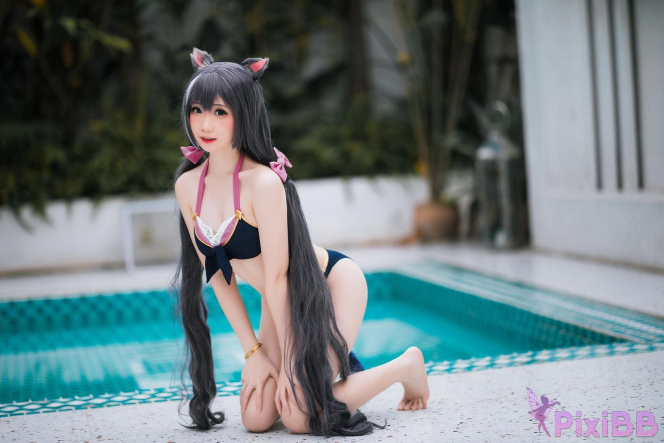 Cosplayer Braised carbon Princess Connect Kailu swimsuit PixiBB.COM 019
