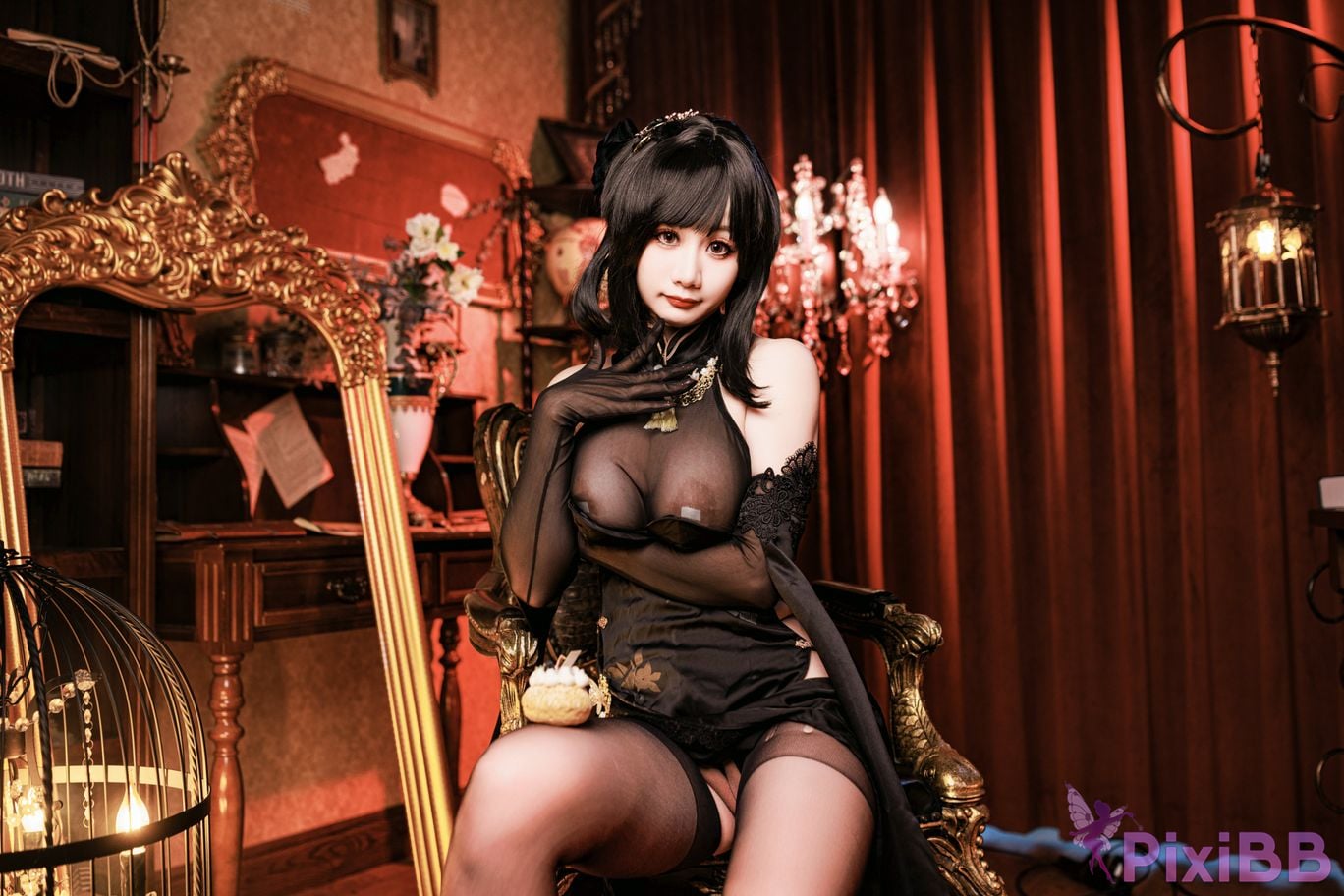 Cosplayer A Xuexue Zhenhai cheongsam PixiBB.COM 049
