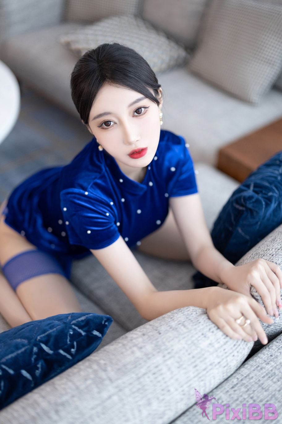No watermark for in app purchases Yueer Yue er blue skirt PixiBB.COM 034