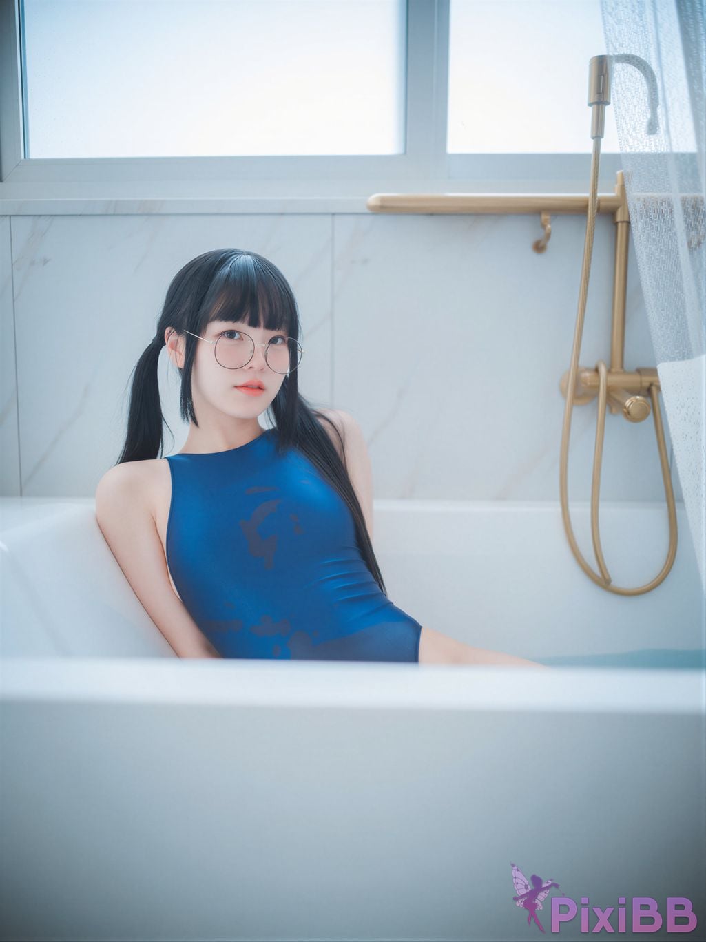 AI Enhanced DJAWA Photo Jeong Jenny Jeongyeon Swimming Lessons Otaku Girl PixiBB.COM 013
