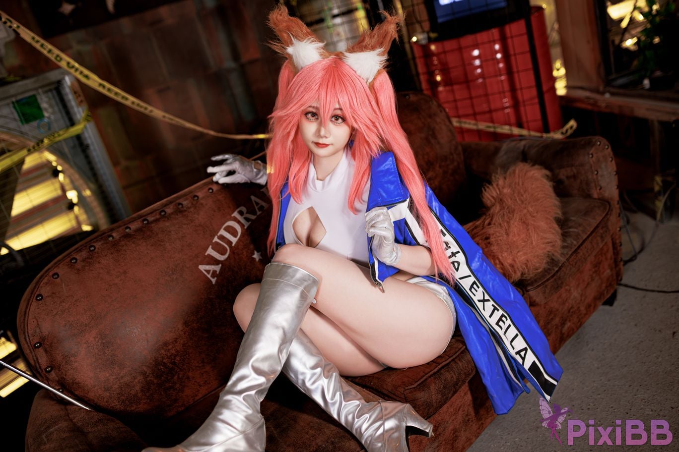 Cosplayer A Xuexue FGO Tamamoae Racing Suit PixiBB.COM 005
