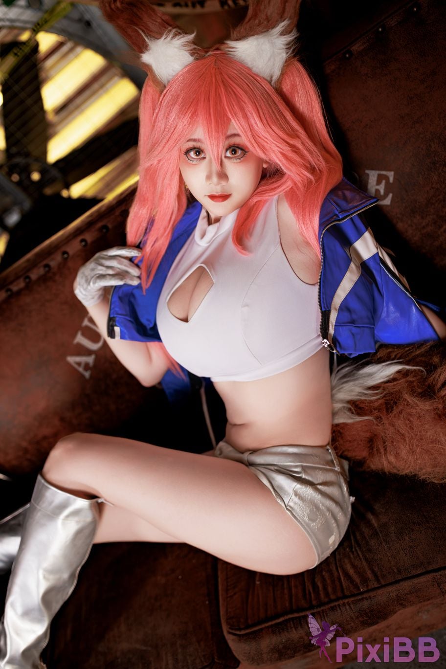 Cosplayer A Xuexue FGO Tamamoae Racing Suit PixiBB.COM 006